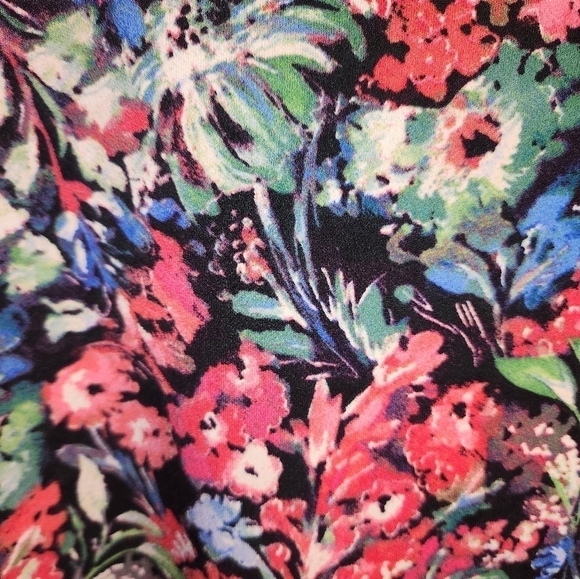 Tahari Large Square Neck Floral Knit Short Sleeve NEW Brihjt - Picture 2 of 5